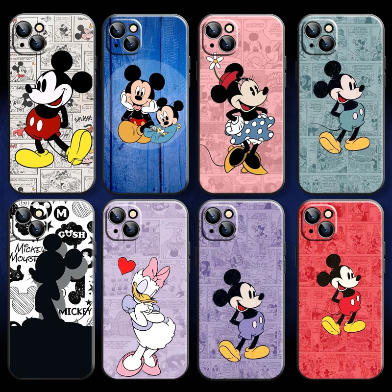 

Bandai Mickey Minnie Phone Case For iPhone 11 12 13 Pro MAX 6 6S 7 8 Plus X XS XR Mini SE 2020 Silicone Cover Coque Black Funda