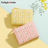 brand embroidery pattern women card holder short wallet mini womens pu leather wallet card holder multi functional clutch bag
