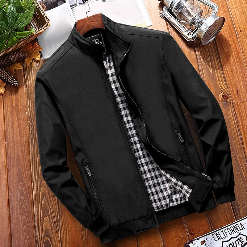Куртка мужская деловая однотонная повседневная универсальная на молнии с