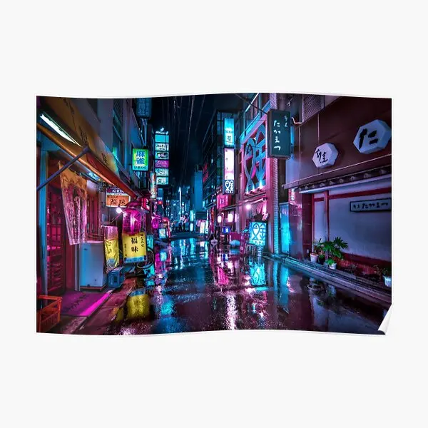 

Постер шимбаси в ночное время Токио, современная картина, настенное украшение для комнаты, смешная роспись, домашнее художественное украшение, винтажная картина без рамки