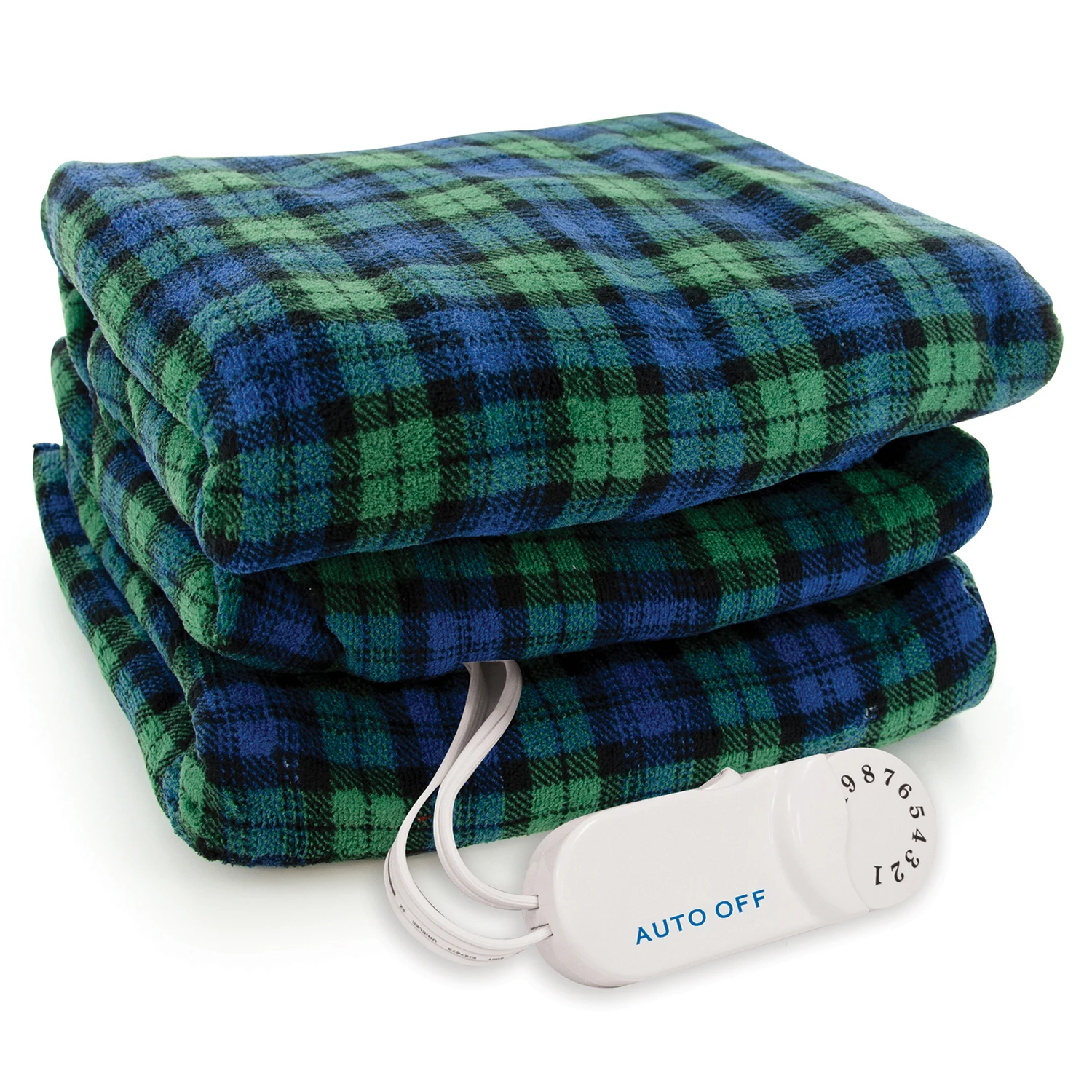 

Blue Green Multi-Color Polyester Electric Blanket Standard