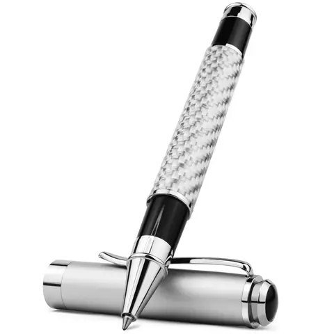 Ручка для подписей из гладкого волокна, гелевые ручки премиум-класса из углеродного волокна 0,5 мм, золотистые и черные стержни, металлическая ручка для подписей, ежегодного собрания