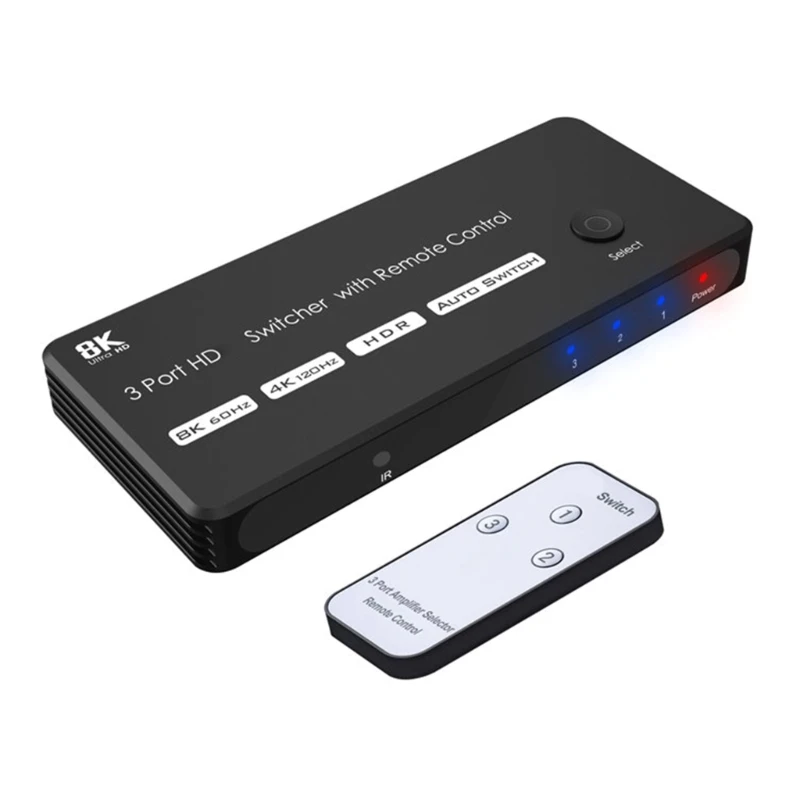 DXAB 3-портовый коммутатор HDTV 8K с удаленной поддержкой @ 60 Гц 4K 120 Высокоскоростной