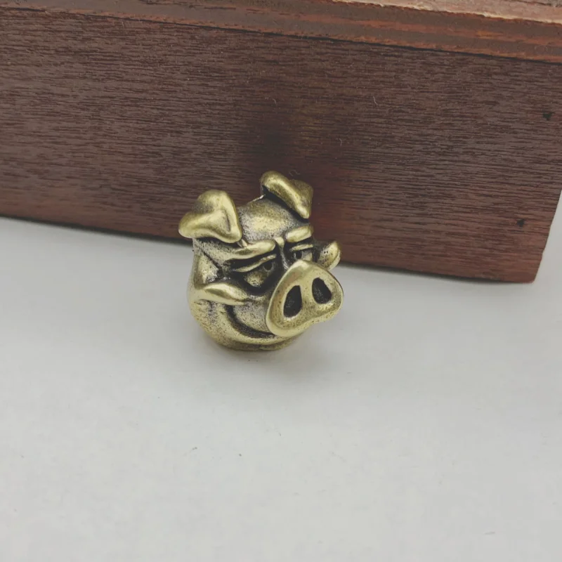 

Retro Brass Piggy Pendants for Keychain Lanyard Jewelry Copper Young Boar EDC Tool Umbrella Euipment DIY Lanyard Keyring Hanging