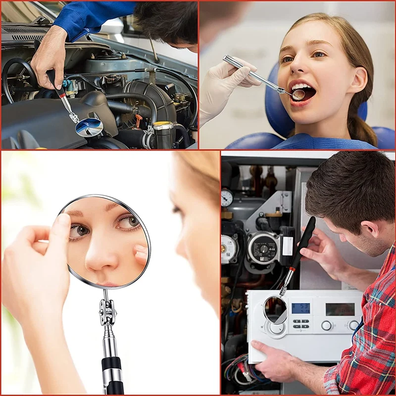 6 шт. телескопическое зеркало для осмотра Механическая магнитная палочка