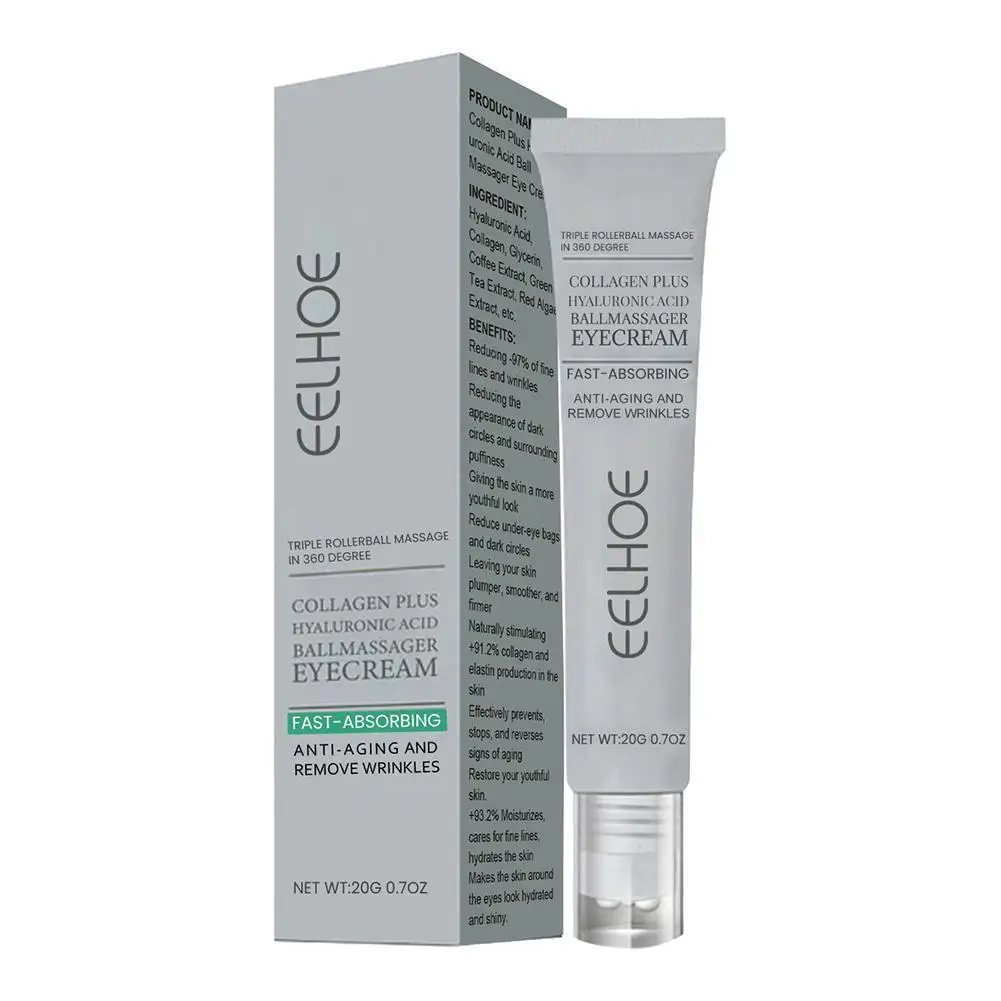 

20g Eye Essence Cream Collagen Eye Cream Massage Stick Lines Eye Fine Anti-Wrinkle Fade Hyaluronic Bags Firming Cream Eyes Care