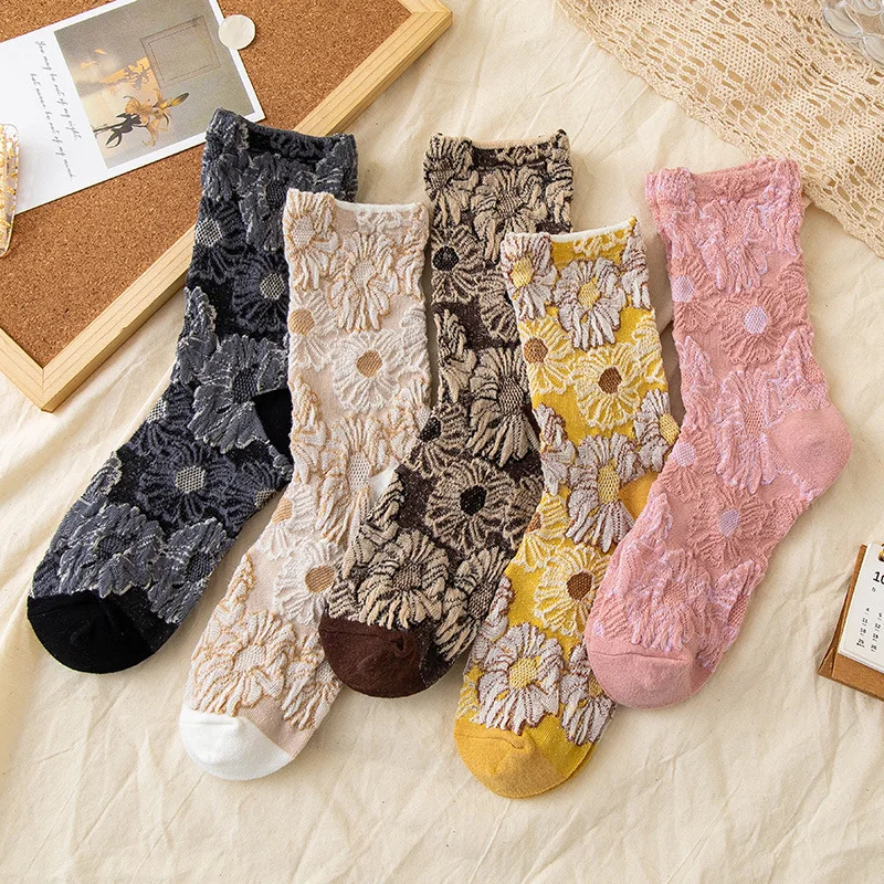 Женские весенне-осенние женские чулки средней длины в стиле ретро Мори японском