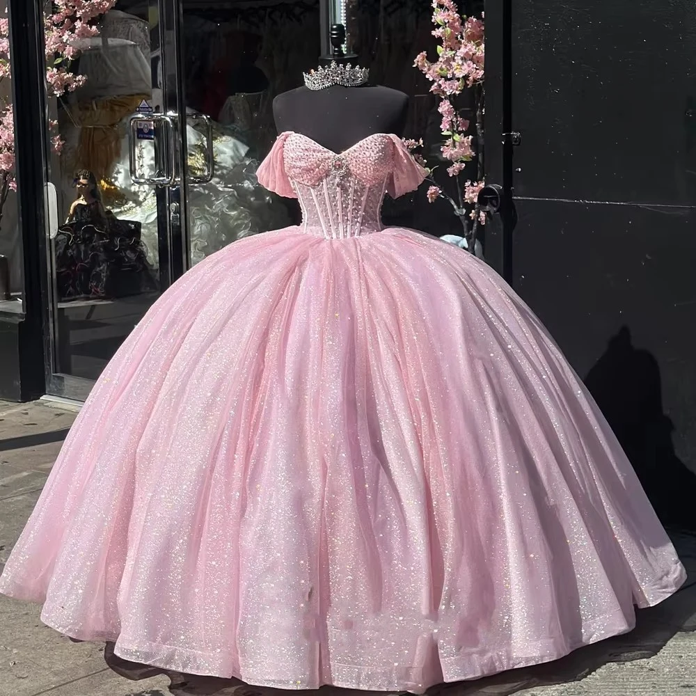 Новинка 2024 года, платья Quinceanera, бальное платье Vestidos De 15, блестящие платья принцессы Золушки длиной до пола, вечерние платья по индивидуальному заказу (art.: 3920cf40158b4) - 3920cf40158b4