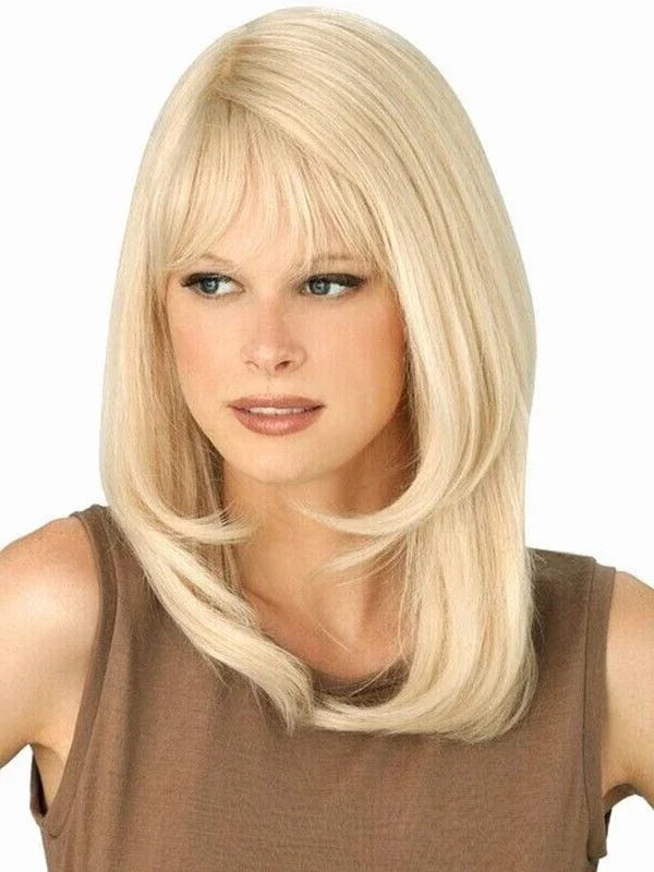 100% человеческие волосы! Новые женские длинные светло-русые прямые полные парики