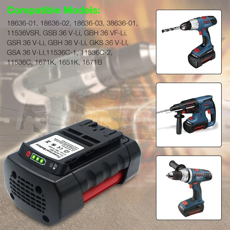 Для Bosh 36V 18000mAh 2607336003 2607336004 2607336107 2607336108 BAT810 BAT836 BAT840 D-70771 36V Li-Ion Battery 40V (art.: 3920c0dc60751) - 3920c0dc60751