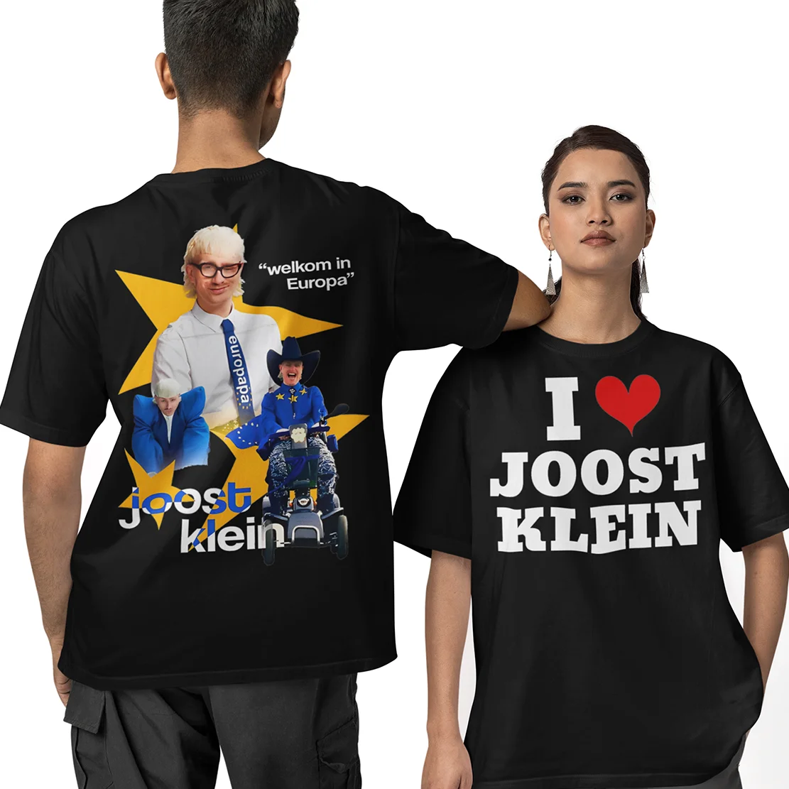 2024 Eurovisions I Love Joost Klein Европейская футболка Outfi для мужчин и женщин двойная печать