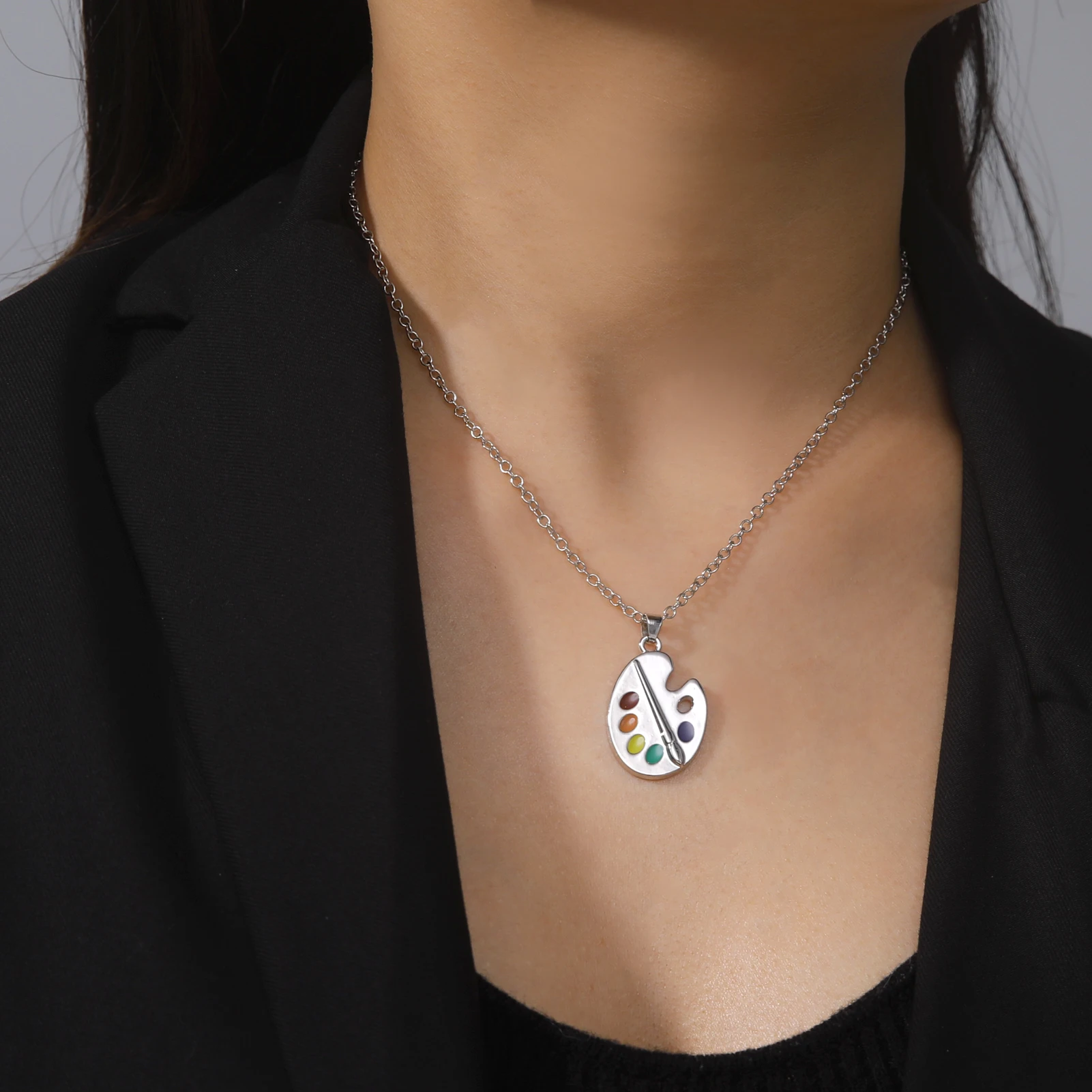 Skyrim Палитра с эмалью для художников подвеска ожерелья тарелка пигментами кисть