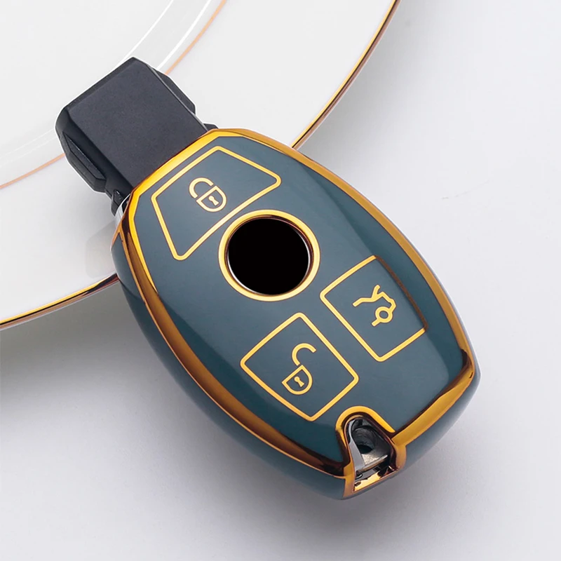 

TPU Car Key Case Cover Shell For Mercedes Benz A B C E GL S GLA GLK CLS Class AMG W204 W205 W212 W463 W176 3 Buttons Accessories
