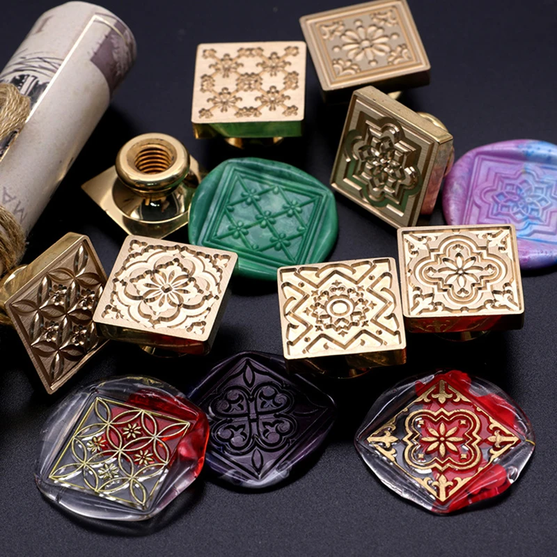 Винтажный квадратный восковой штамп в европейском стиле тисненый 3D для