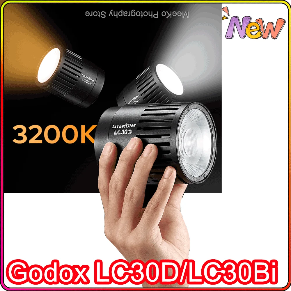 

Godox LC30D LC30Bi 3200K-6500K CRI/TLCI Litemons Flexible Handheld Lamp Tabletop LED Light Photography Live streaming