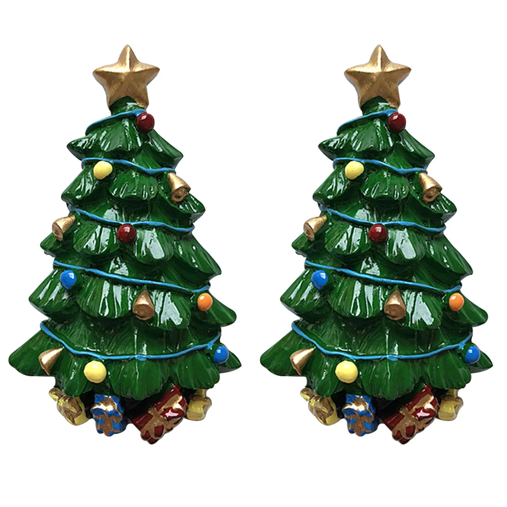 

2Pcs Christmas Fridge Magnets Creative Adorable Refrigerator Magnet Xmas Adornments Resin Adornments for Party