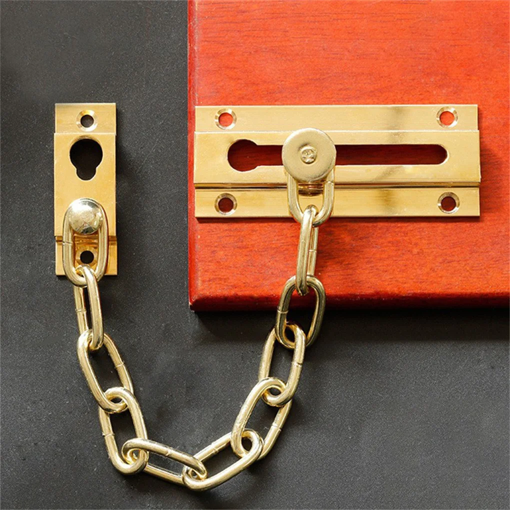 

Латунный Замок на дверную цепочку для фермерского хозяйства, малышей, скользящий зажим с винтовой дверной ручкой, сверхмощный защелкивающи...