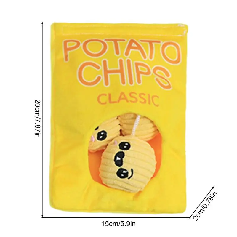 Плюшевая игрушка-головоломка для собак мультяшная сумка закусок скрипучая