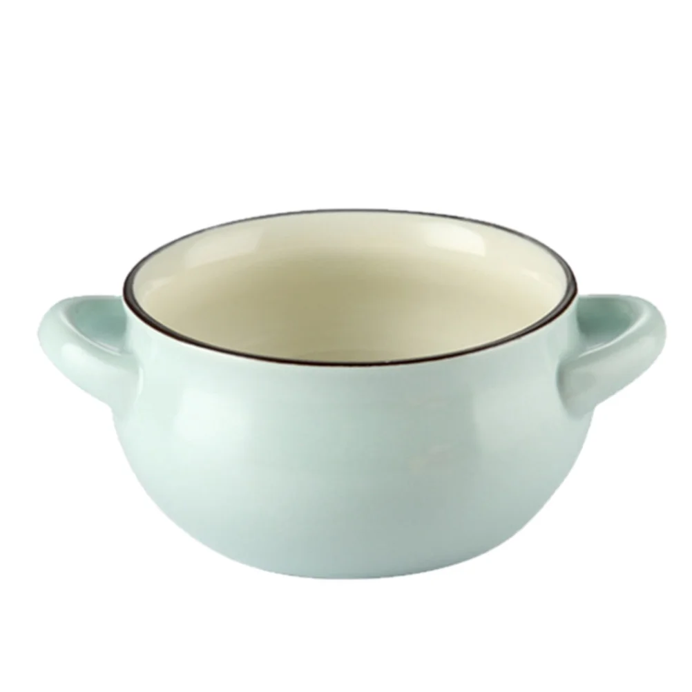 

Bowls Soup Ceramic Bowl Porcelain Handles Oven Pudding Onion Serving French Stew Dessert Cereal Ramen Safe Chili Set Mug Proof