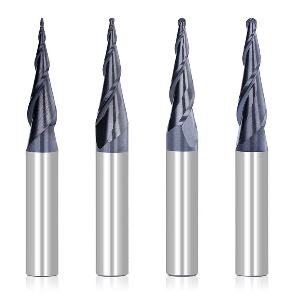 

1pc Solid Carbide Ball Nose End Mill 1/4" Shank Spiral Router Bit CNC Milling Cutter Router Bits For Wood Metal Cutting End Mill