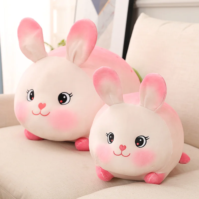

1pc 23/35/50cm Cute Fat Round Strawberry Rabbit Plush Toys Kawaii Stuffed Soft Animal Bunny Dolls for Baby Girls Birthday Gift