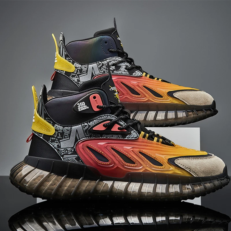 New Arrival Classics Style Men Sneakes Cow Split Mesh Luminous Running Sports Shoes Lace Up Outdoor Jogging Shoes Free Shipping