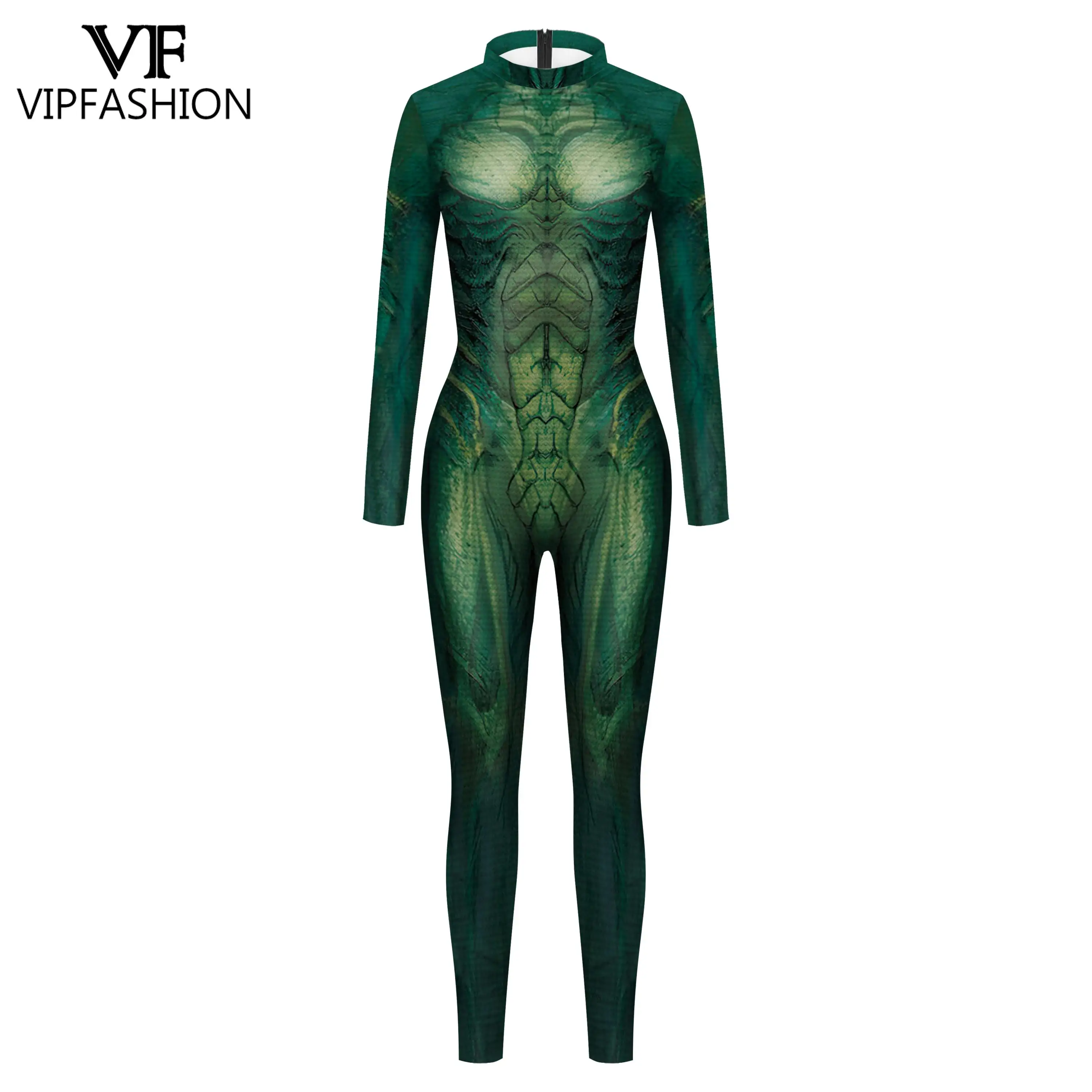 VIP FASHION Funny Animal Snake Tiger Fox Pattern Printed Pet Zentai Suits Halloween Party Carnival Costumes For Women Bodysuits
