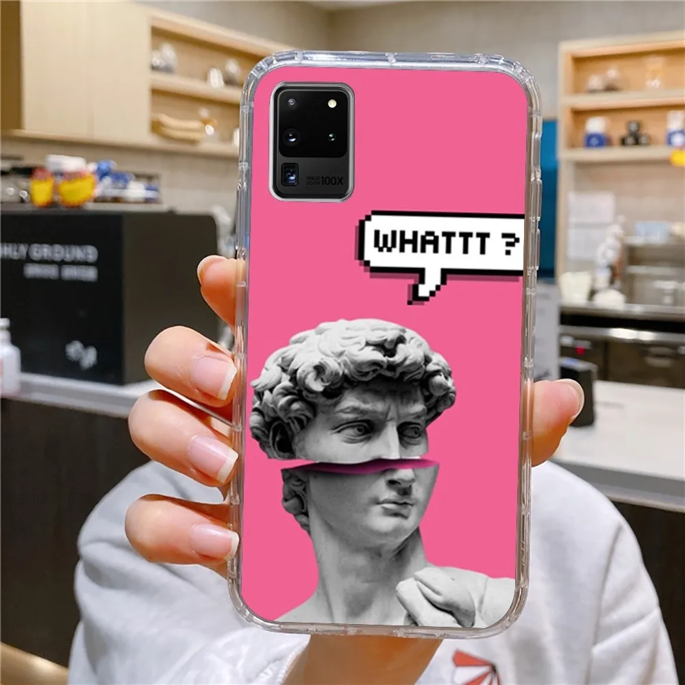 Oil Painting Art M-Mona L-Lisa Or Phone Case For Samsung Galaxy A52 A12 A51 Edge S22ULTRA S23 LITE Plus Ultra Transparent Cover