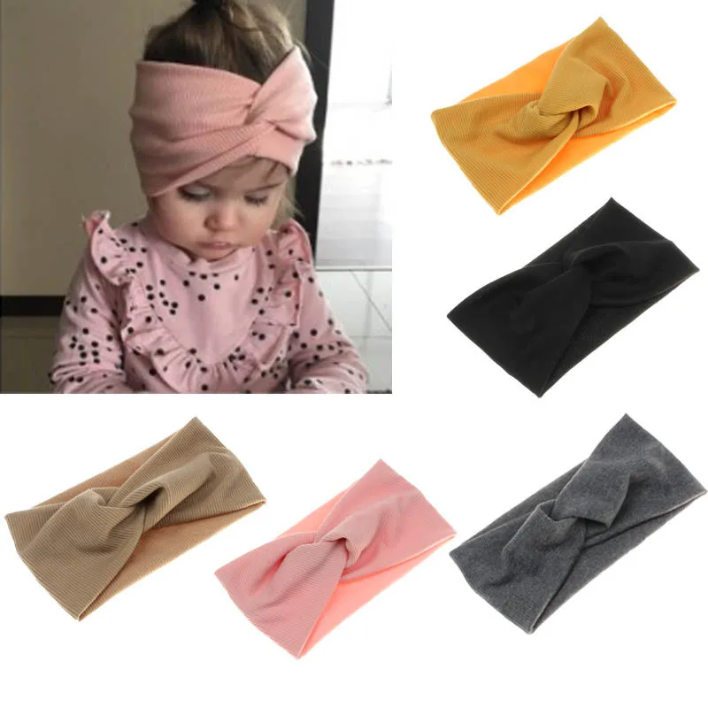 

1PCS Spring Summer Solid Color Baby Headband Girls Twisted Knotted Soft Elastic Baby Girl Headbands Hair Accessories Large Size