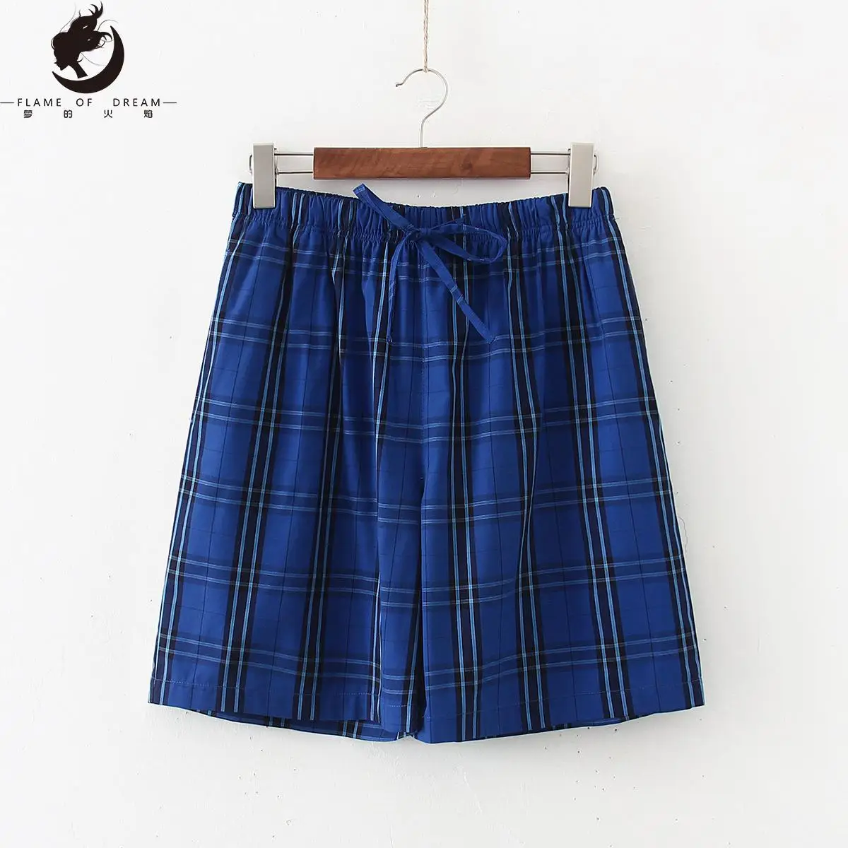 Flame Of Dream New Spring And Summer Men's Shorts Cotton Thin Home Pants Loose Large Pajamas  Plaid Casual Pants 221699