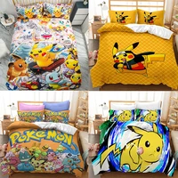 pokemon pikachu 3d pattern duvet cover set pillowcase bedding set single double twin full queen king size for bedroom decor bt21