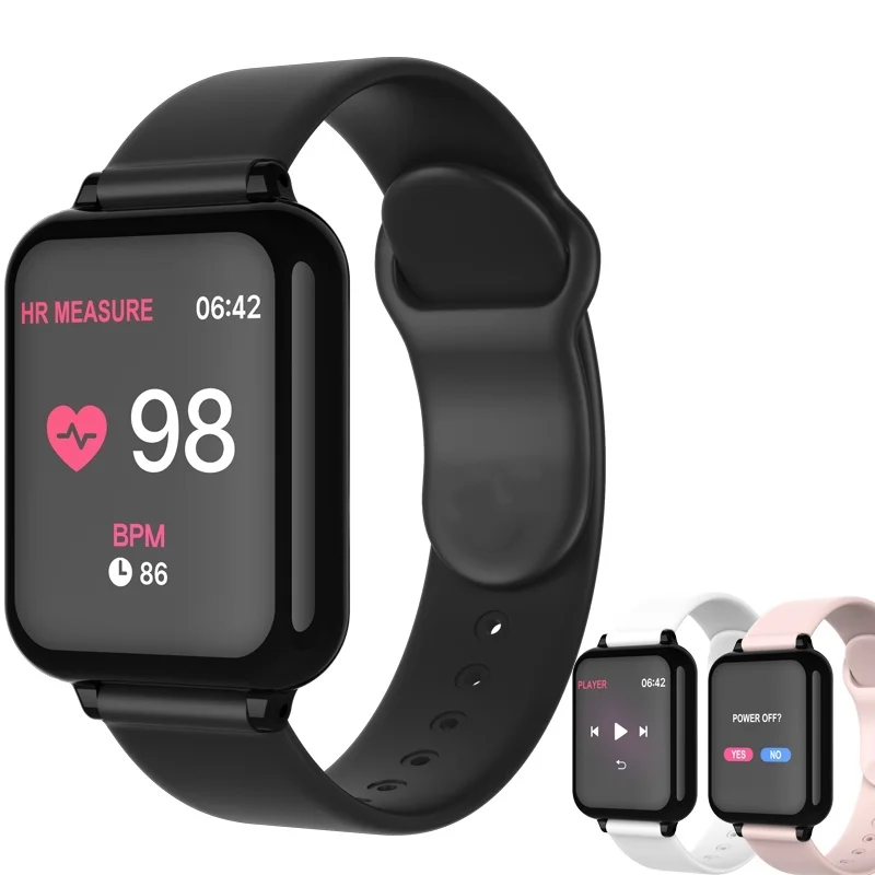 

B57 Smart Watch Waterproof Fitness Tracker Sport For IOS Android Phone Smartwatch Heart Rate Monitor Blood Pressure Functions