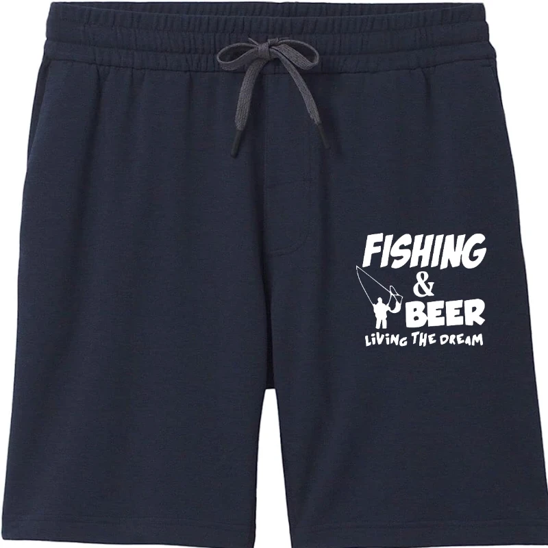 

THIS GUY NEEDS A BEER summer cotton men Fishing Beer Living The Dream Fisherman Printing Funny Gift Shorts