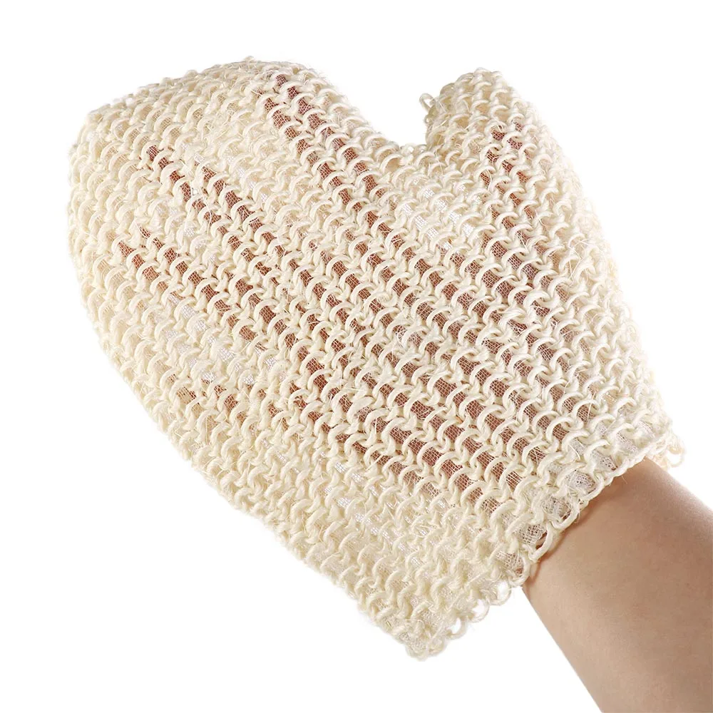 

Simple Thicken Sisal Bath Gloves Mesh Foaming Exfoliating Mittens Skin Wash Fingers Shower Towel Body Scrubber Cleaning Tools