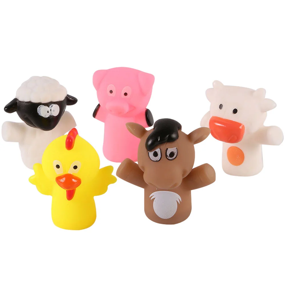 

Puppets Finger Hand Puppet Animal Story Kids Telling Toys Toy Glove Children Cow Family Funnycute Head Friends Bath Soft Animals