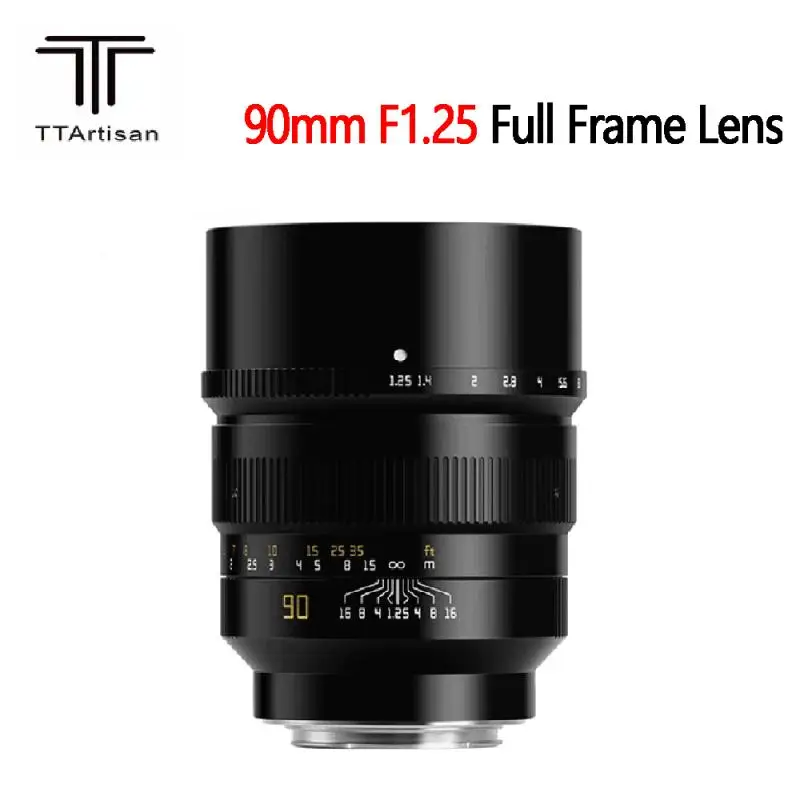 

TTArtisan 90mm F1.25 Full Frame Manual Focus Portrait Lens for Sony E Nikon Z Canon RF EOS R Leica L Sigma Hasselbald X1D Camera