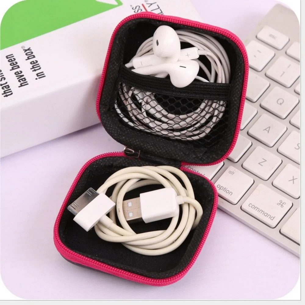 

Квадратная сумка для наушников, можно настроить в тот же день, коробка для хранения кабеля передачи данных, сумка для наушников Bluetooth