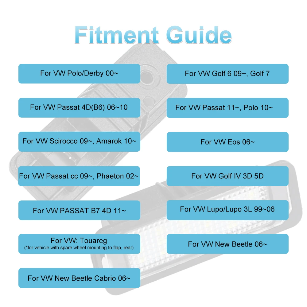 2 шт. автомобильная лампа для VW Golf 5 6 7 Passat B6 CC