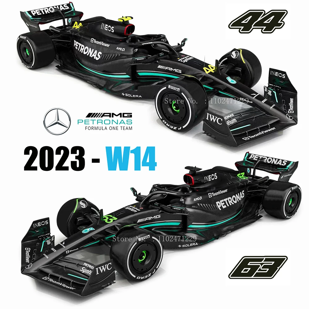 Bburago 1:43 Mercedes-Amg Petronas F1 Team W14 2023 #44 Hamilton #63 George Russell Alloy Car Die Cast Model Toy Da Collezione