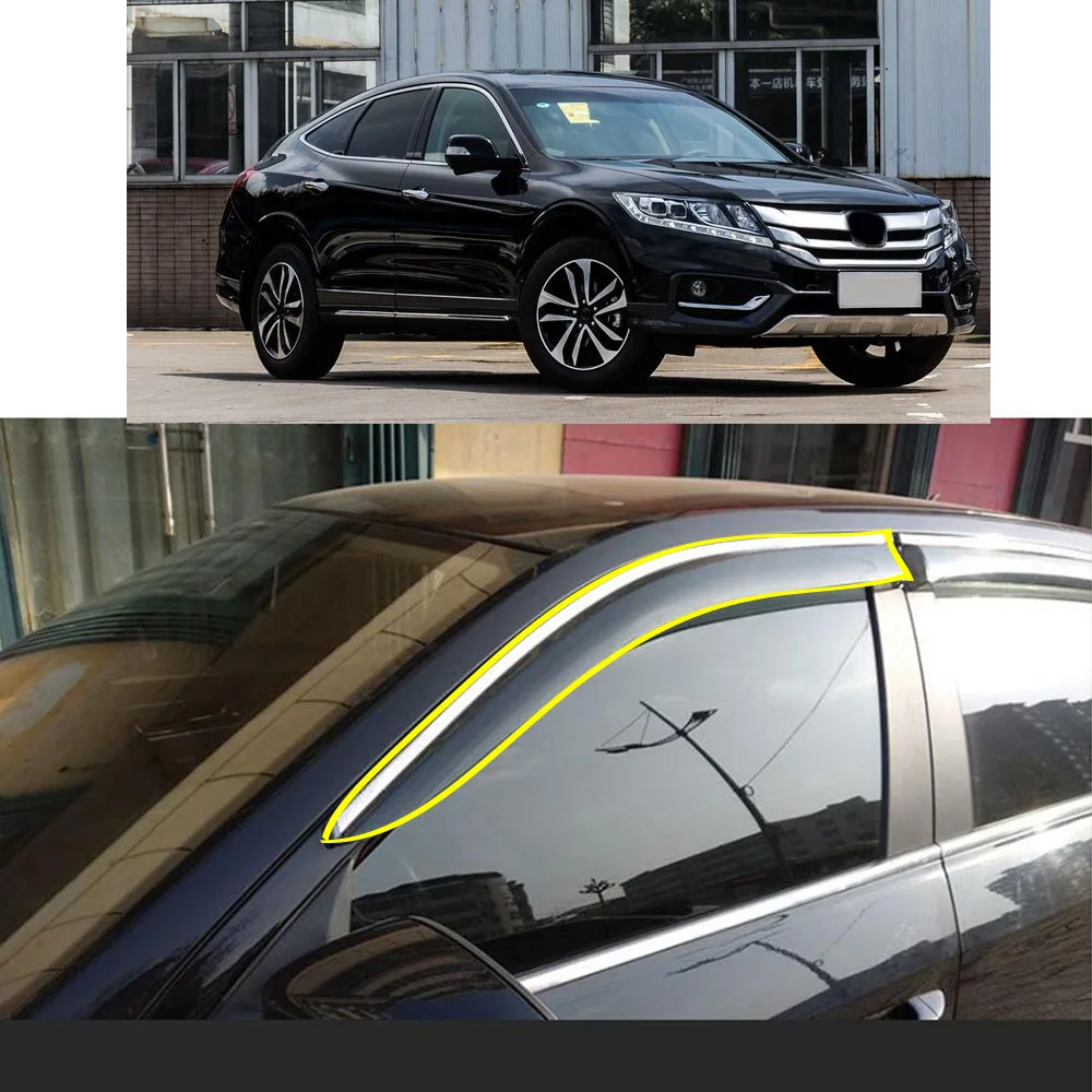 Car Sticker Plastic Window Glass Wind Visor Rain/Sun Guard Vent Parts For Honda Crosstour 2010-2011 2012 2013 2014-2015 2016