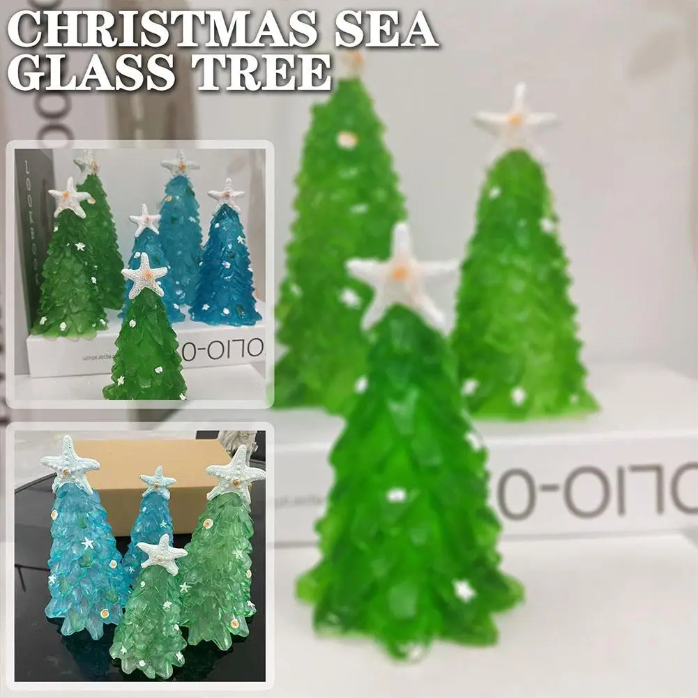 

2023 New Creative Sea Beach Resin Christmas Tree Mediterranean Gradient Decor Ornament Themed Style Princess Starfish Ocean T5J5