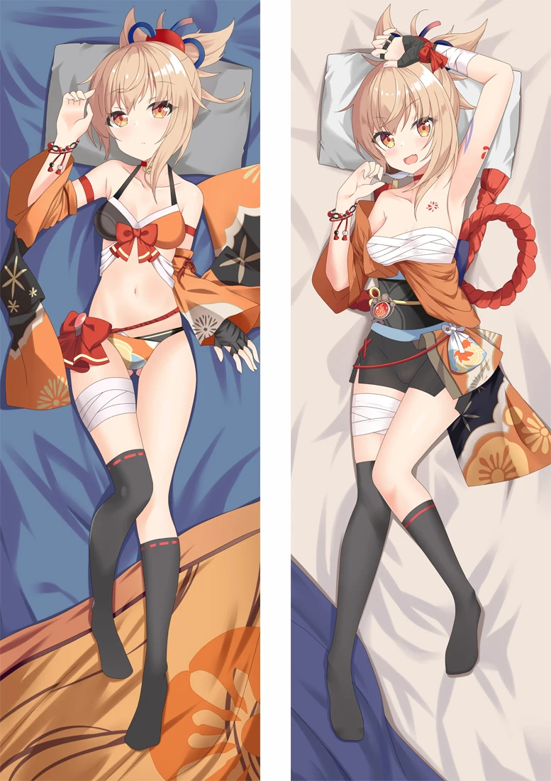 

60x180cm Game Genshin Impact Yoimiya Dakimakura Pillow Case Cosplay Hugging Body