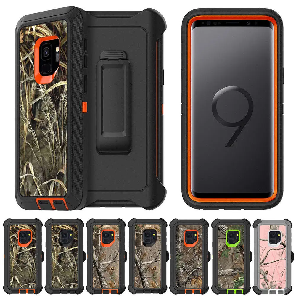 

For Samsung Galaxy S22 S23 S9 S10 Plus S21 Note 20 9 Camo Realtree Heavy Duty Hybrid Shockproof Case Cover With Belt Clip Hostel