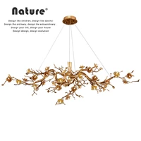chinese style chandelier for dining room handmade glass flower home decor lighting fixture indoor kitchen island lamp copper