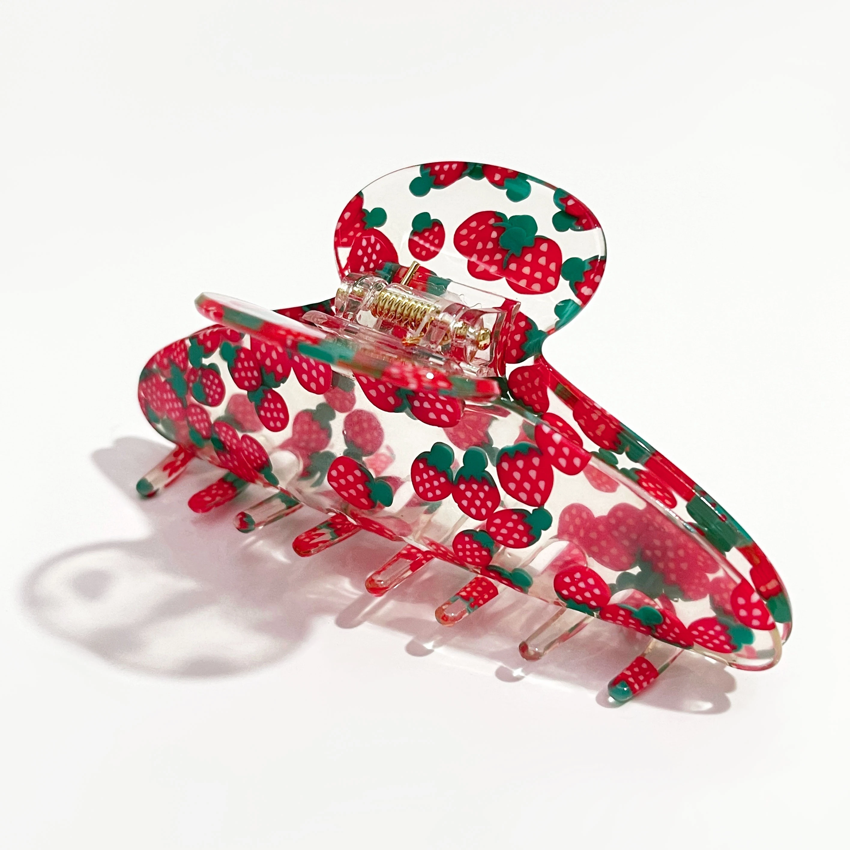 Заколка для волос Peri'sBox разноцветная летняя с фруктами и арбузами полукруглая