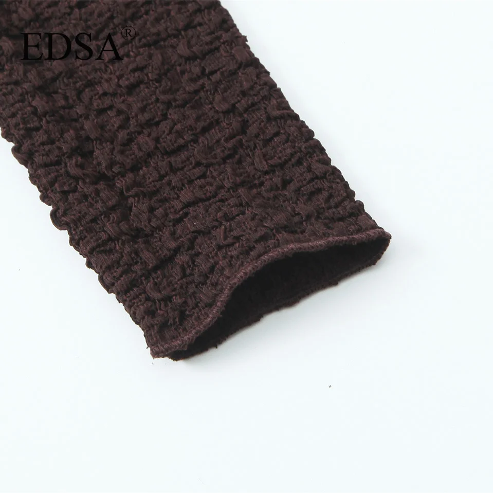 EDSA женское текстурированное платье миди с вырезом и высокой талией длинными