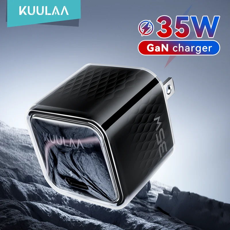 Фото KUULAA USB C Зарядное устройство 35 Вт GaN Type C PD Быстрая зарядка для iPhone 15 14 13 12 11 Pro Max Для iPad Pro Air iPad mini Huwei Xiaomi №1