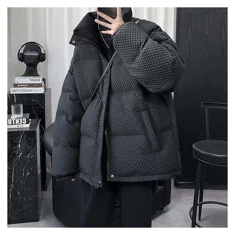 New Korean Version High Class Winter Cotton Coat Male Original Designer Padded Jacket Man Thickened Fashion Trend Men Clothes