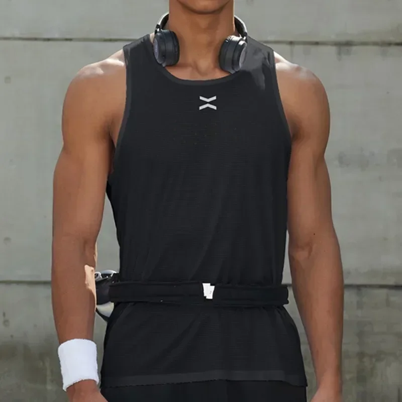 Мужской летний жилет для бега марафона баскетбола спорта унисекс с короткими