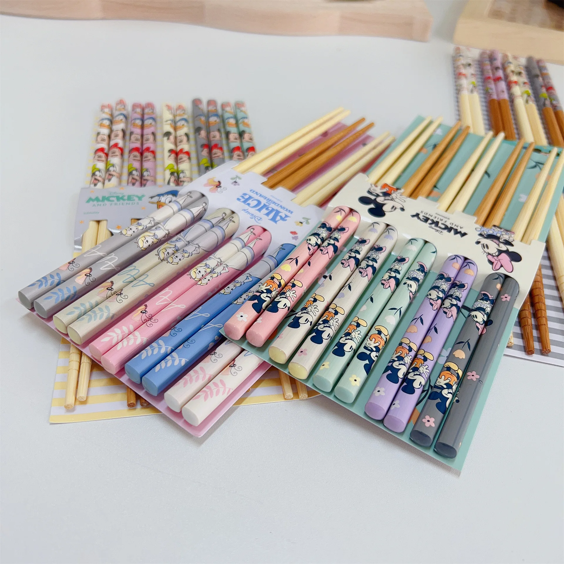 Набор палочек для еды Kawaii Disney Мультяшные Микки и Минни китайские палочки